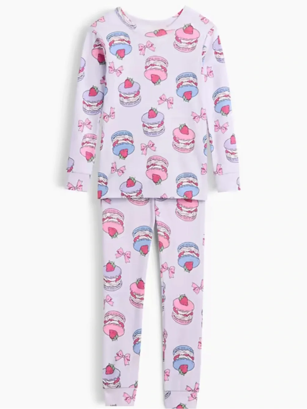 NWT Gap Kids Pink Dessert-Macarons Print Pajama Set Size 10